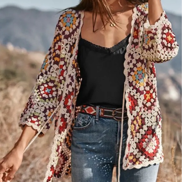 Johnny Was Sweaters - Johnny Was Stevie Granny Square Cardigan